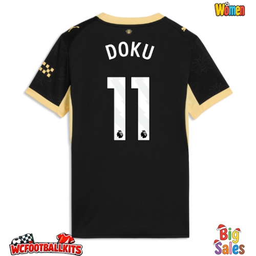 Manchester City Jeremy Doku #11 Replica Away Stadium Shirt for Women 2026-27 Short Sleeve